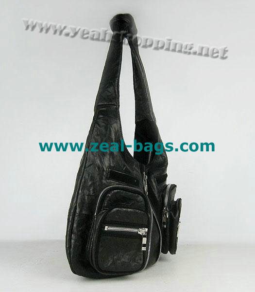 AAA Replica Alexander Wang Donna Hobo Should Bag Black Lambskin